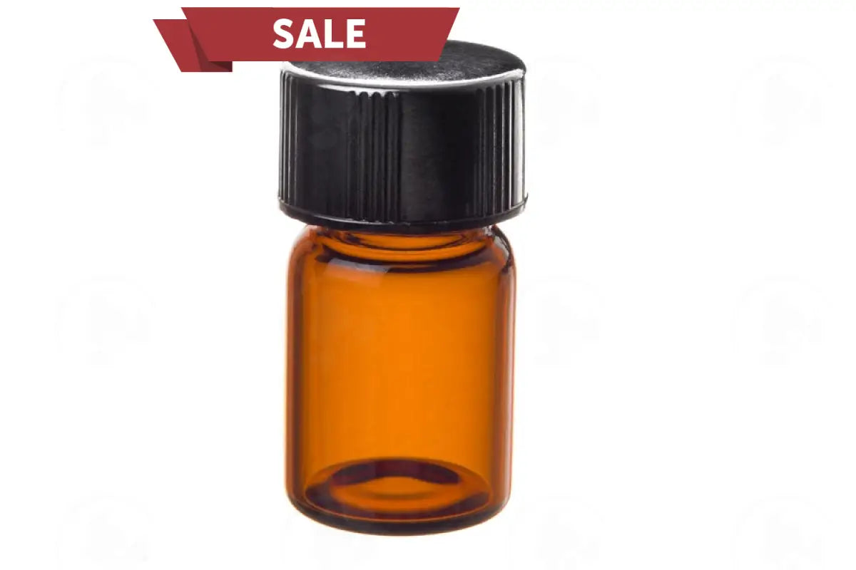 5/8 Dram Sample Vial: Amber Glass With Orifice Reducer And Black Cap (144 Count)