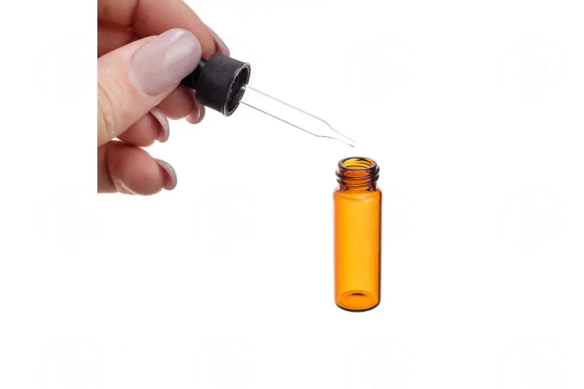 1 Dram Bottle: Amber Glass Vial With Dropper Cap (6 Count)