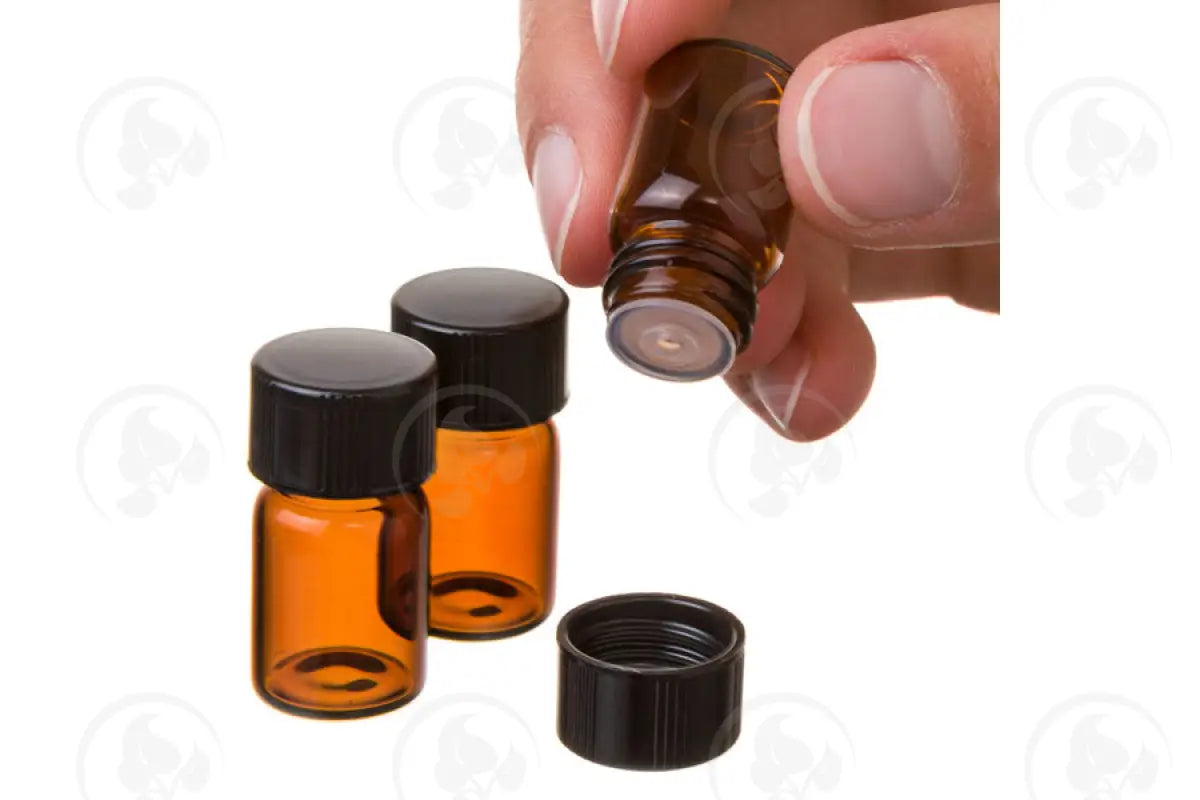 5/8 Dram Sample Vial: Amber Glass With Orifice Reducer And Black Cap (12 Count)