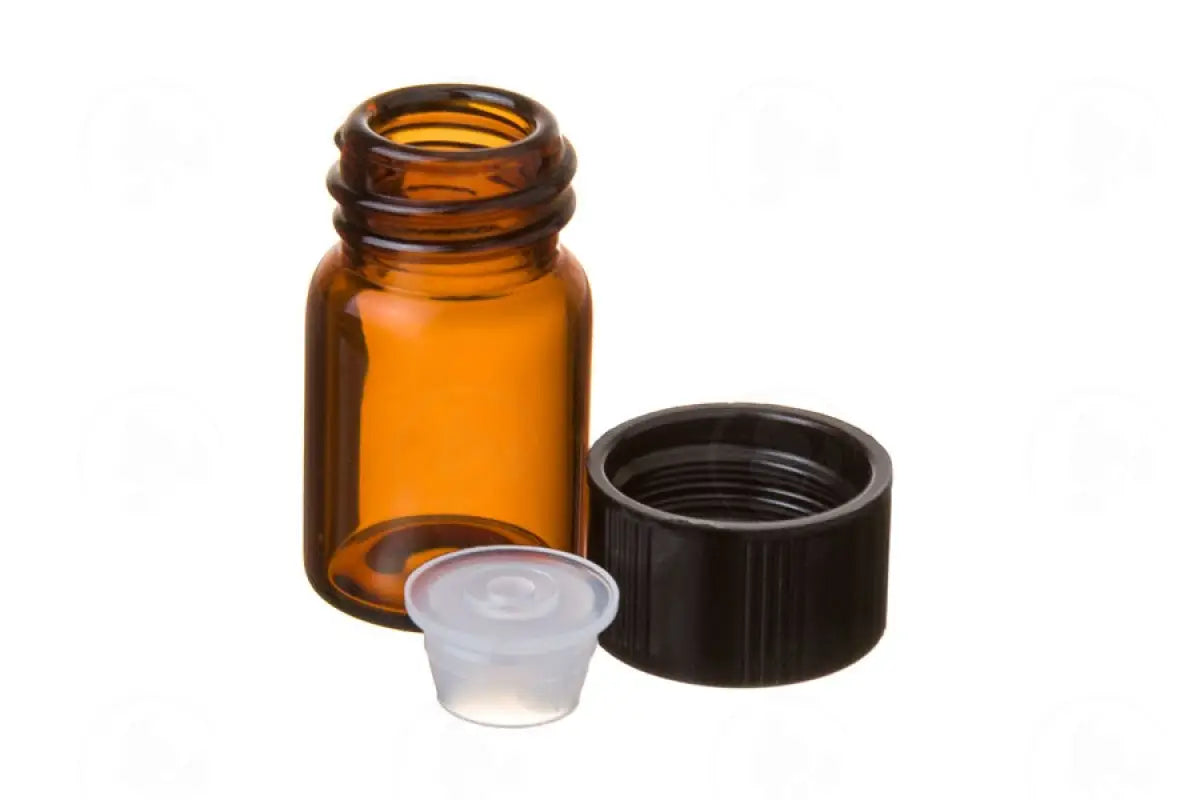 5/8 Dram Sample Vial: Amber Glass With Orifice Reducer And Black Cap (495 Count)