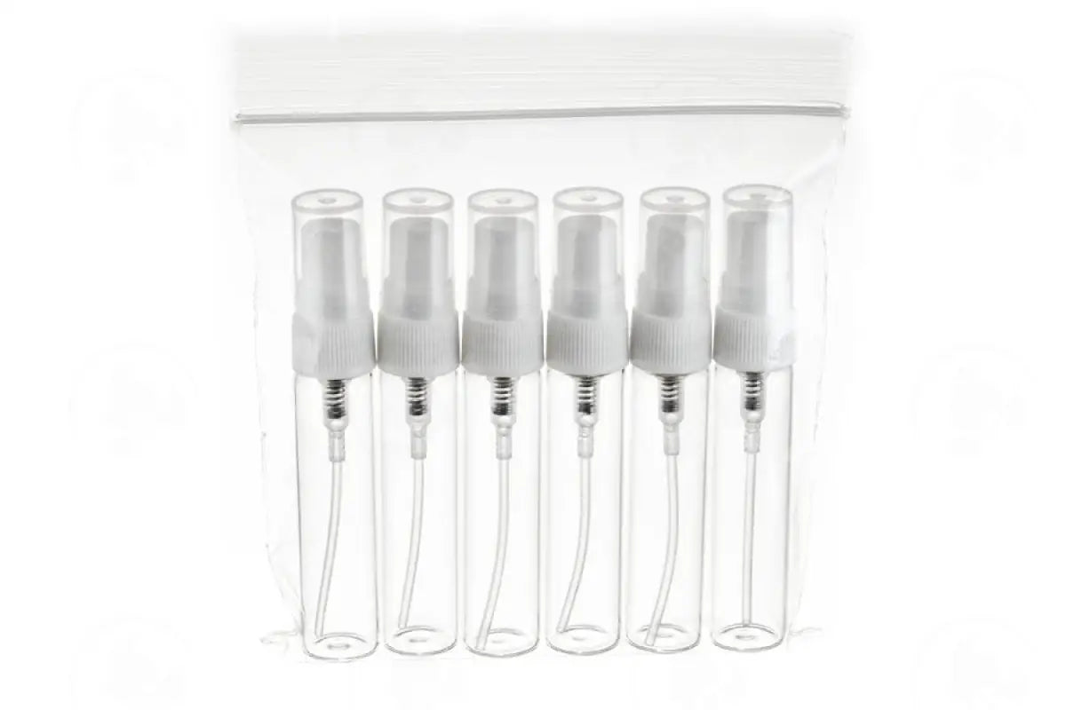 4 Ml Misting Spray Vial: Clear Glass With Acrylic Hood (6 Count)
