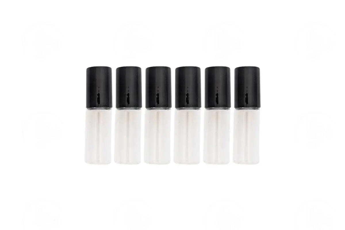 4 Ml Roll-On Vial: Clear Glass With Metal Roller And Black Cap (6 Count)