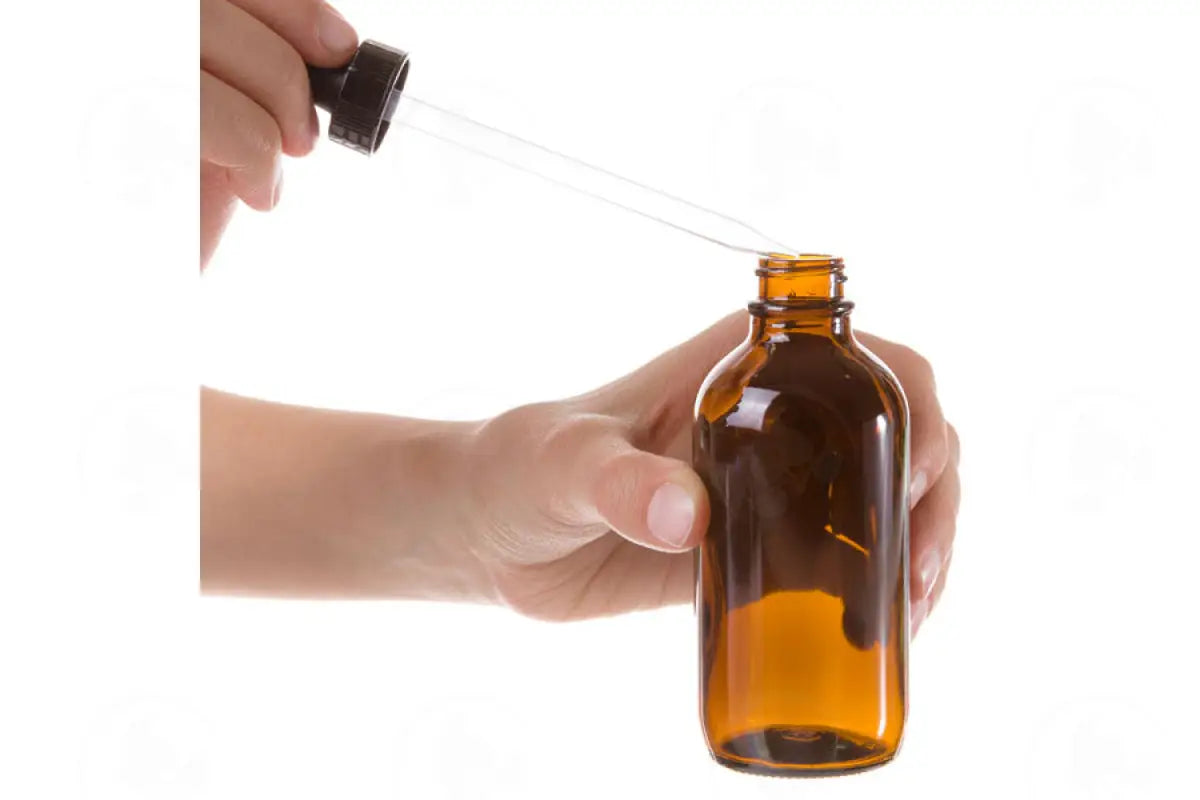 4 Oz. Bottle: Amber Glass With Dropper Top