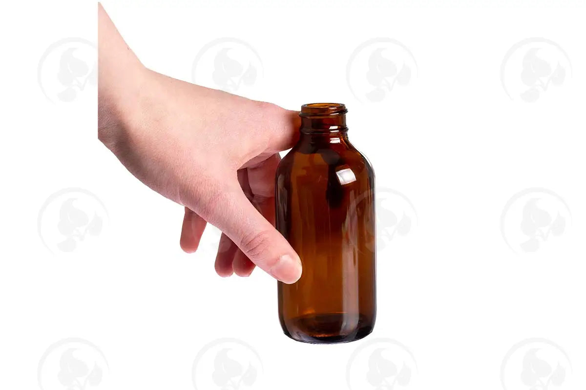 4 Oz. Bottle: Amber Glass 24-400 Neck Size