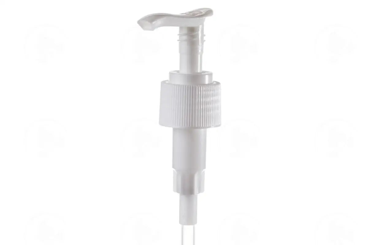 Pump Top: For 4 Oz. Blue Glass And 2 8 Plastic Bottles; 24-410 Neck Size White