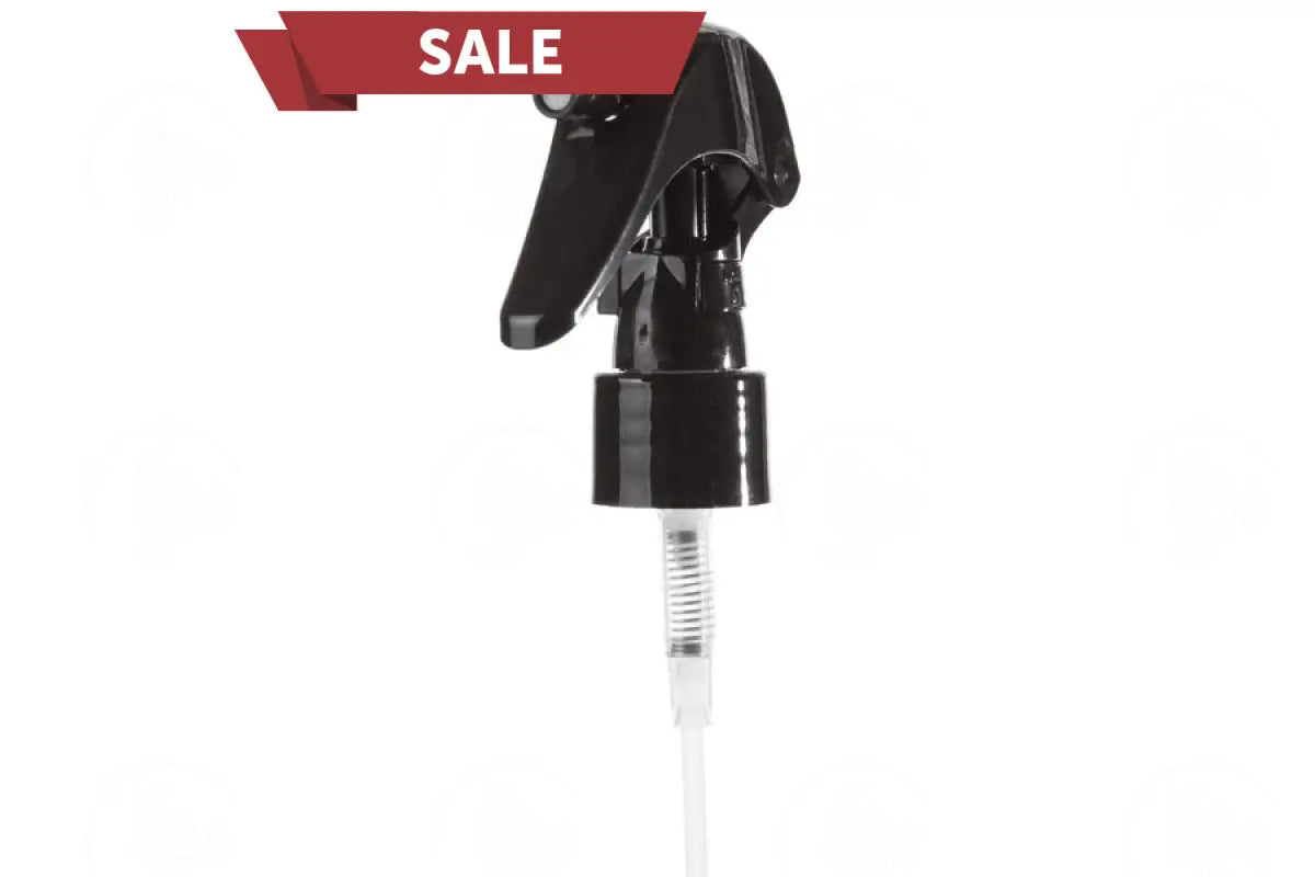Trigger Spray Top: Black; For 4 Oz. Blue Glass Bottles And 2 8 Plastic Bottles; 24-410 Neck Size