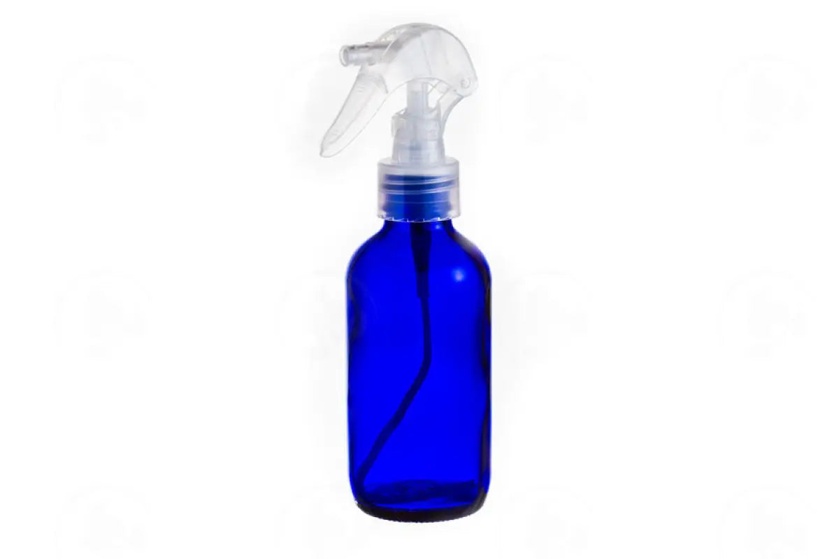 4 Oz. Bottle: Blue Glass With Trigger Sprayer Natural Top