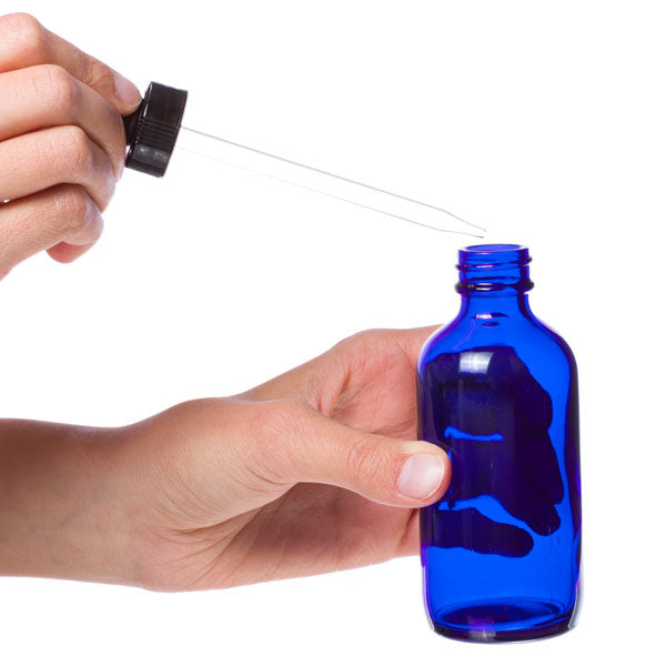 4 oz. Bottle: Blue Glass with Dropper Top