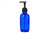 4 Oz. Bottle: Blue Glass Boston Round With Pump Black Top