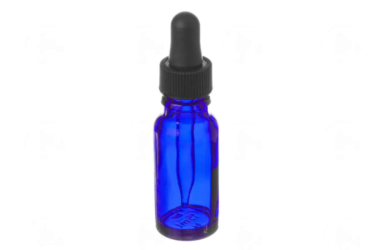 15 Ml Vial: Blue Glass With Dropper Cap (6 Count)