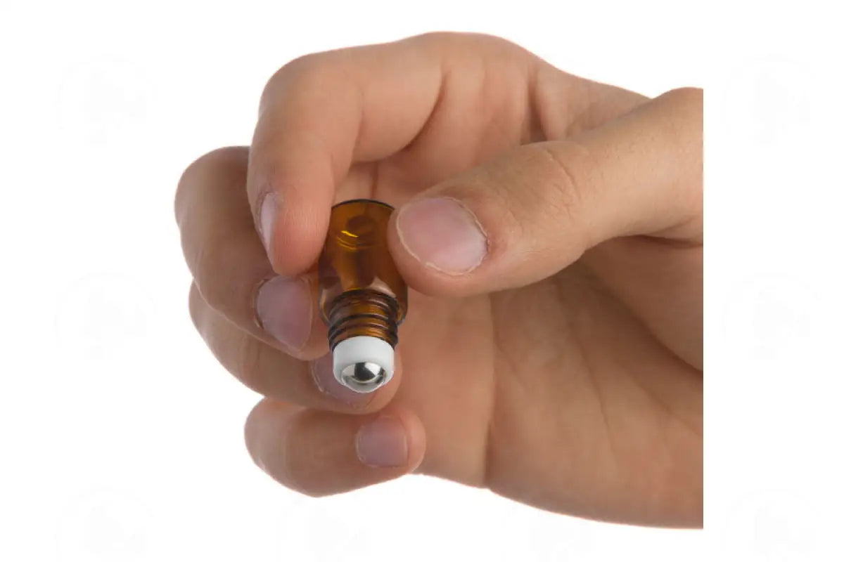 2 Ml Roll-On Vial: Amber Glass With Metal Roller And Black Cap (12 Count)