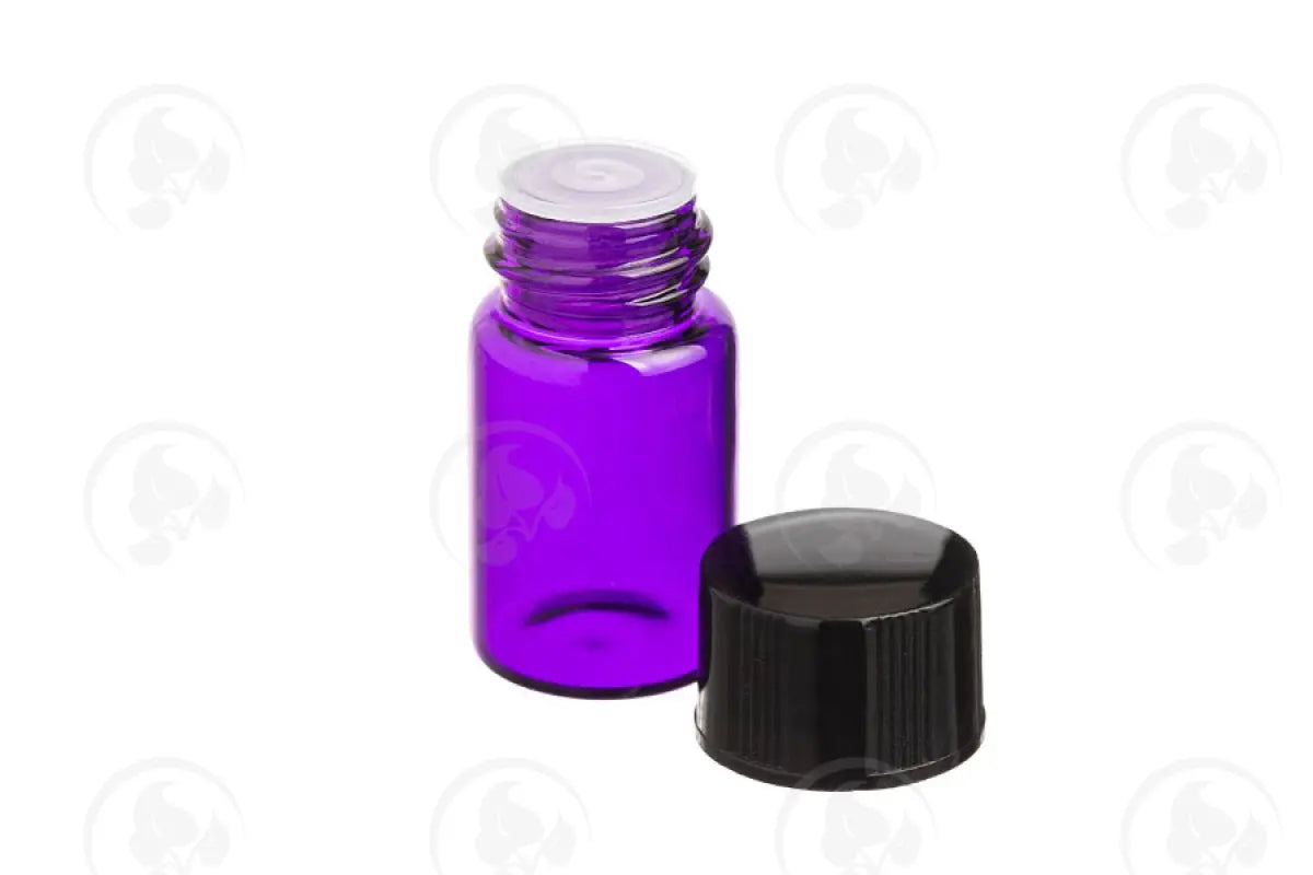 2 Ml Sample Vial: Purple Glass With Orifice Reducers And Black Caps (12 Count)