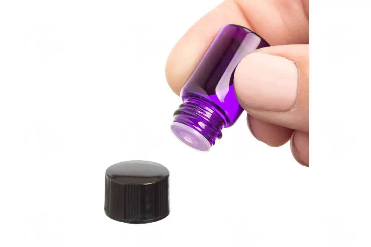 2 Ml Sample Vial: Purple Glass With Orifice Reducers And Black Caps (12 Count)