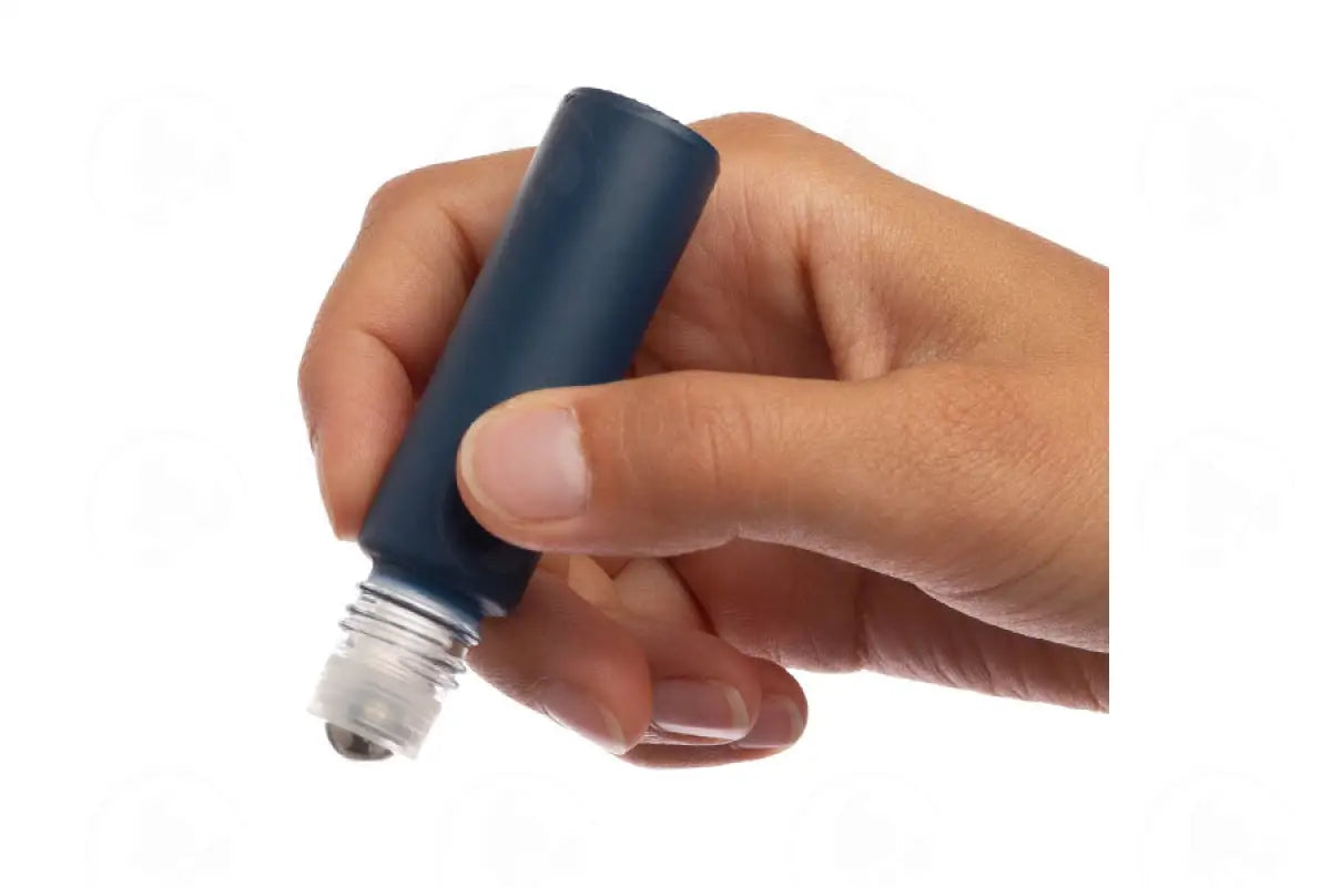 1/3 Oz. Roll-On Vial: Matte Navy Glass With Metal Roller And Gold Cap (6 Count)