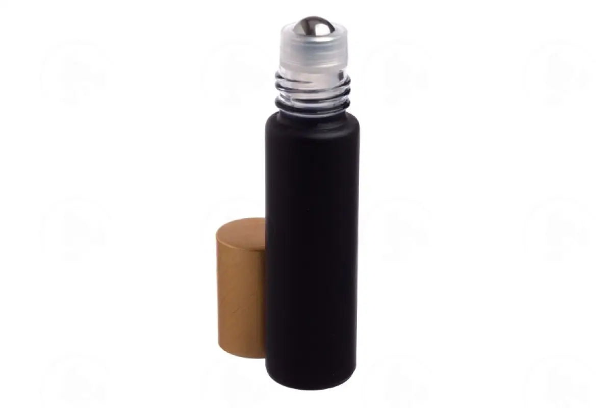 1/3 Oz. Roll-On Vial: Complete Matte Collection Glass With Metal Roller And Gold Cap (6 Count)