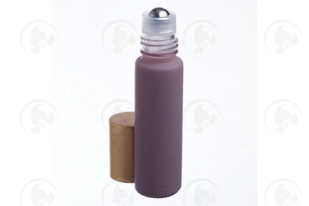 1/3 Oz. Roll-On Vial: Matte Lavender Glass With Metal Roller And Gold Cap (6 Count)