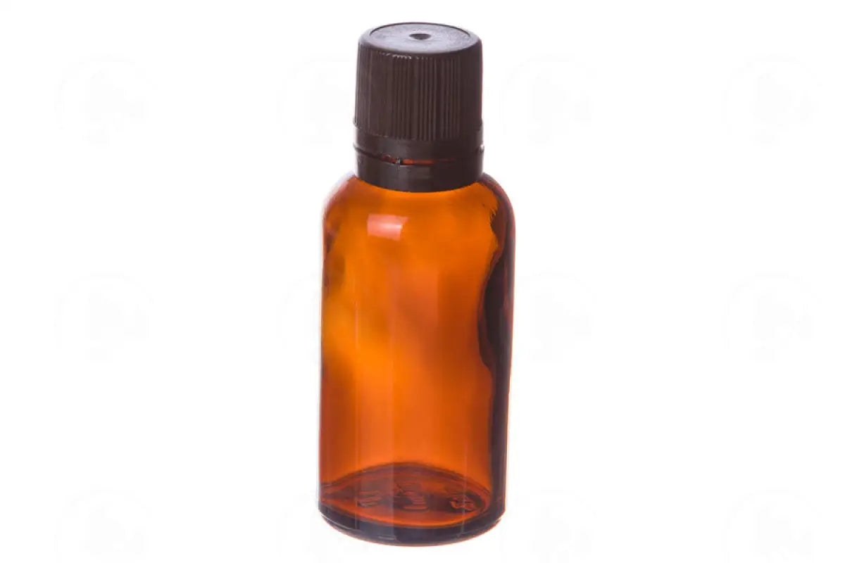 30 Ml Vial: Amber Glass With Euro-Style Cap And Orifice Reducer (6 Count) Black