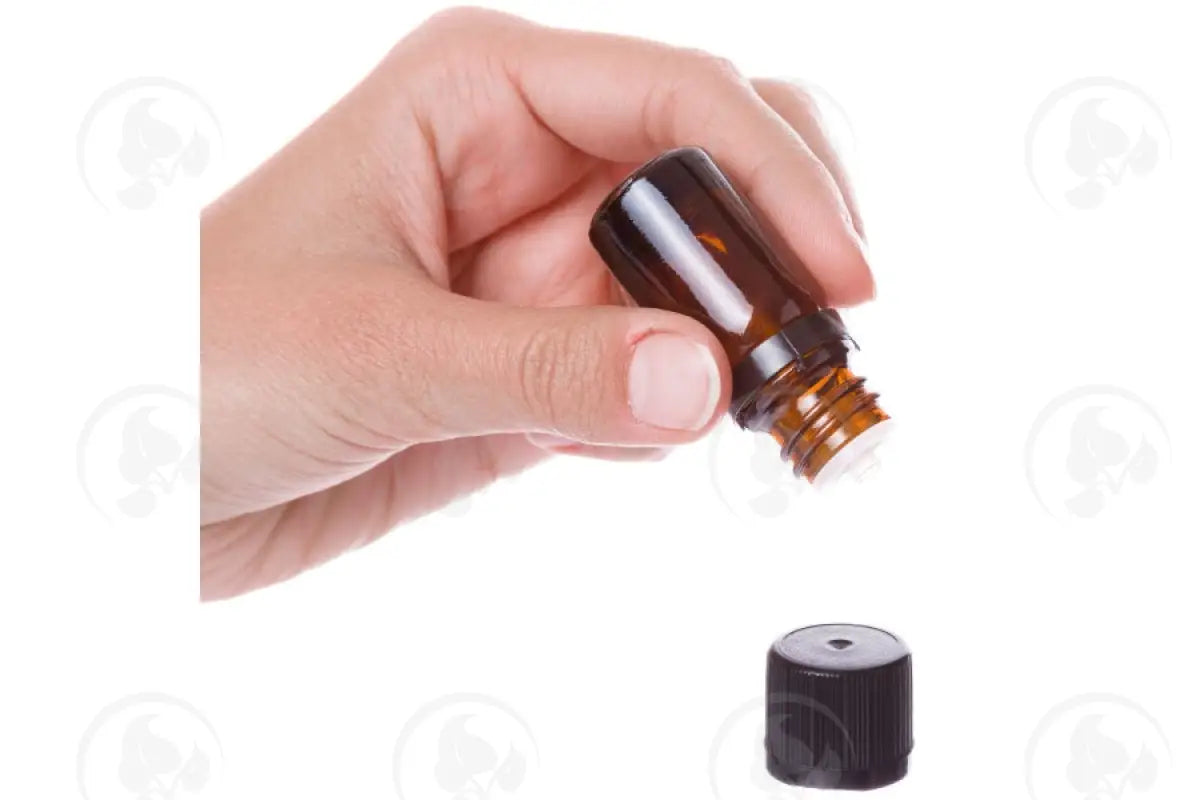 5 Ml Vial: Amber Glass With Euro-Style Cap And Orifice Reducer (6 Count) Black