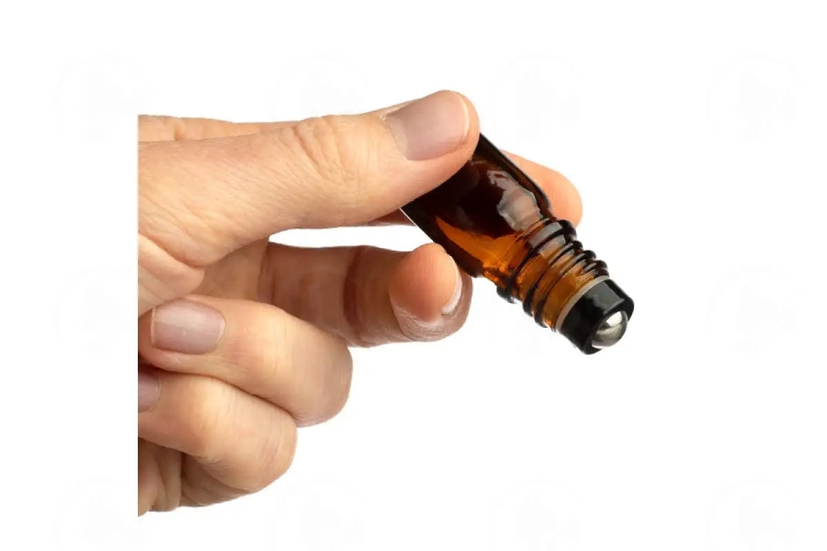 5 Ml Vial: Amber Glass With Metal Roller And Black Cap (6 Count)