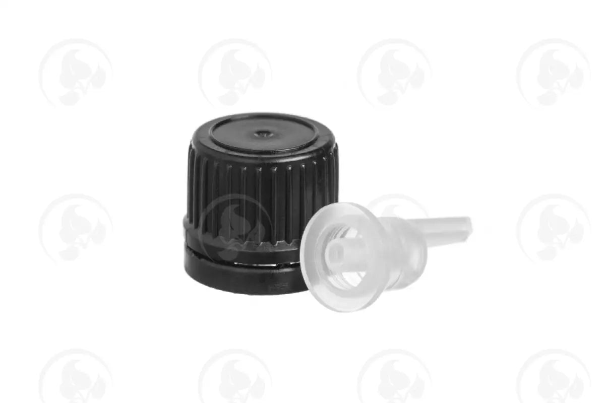 Replacement Cap: Black Euro-Style For Essential Oil Vial (6 Count)
