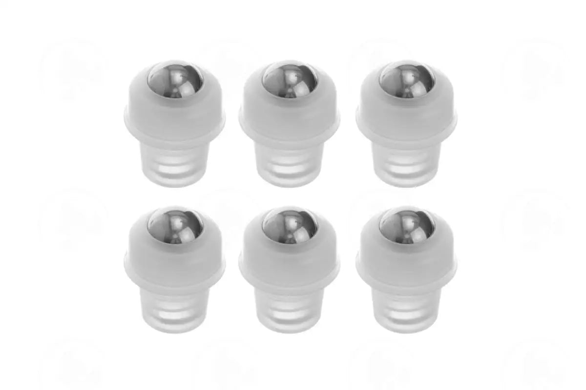 Standard Essential Oil Vial Roller: Patent-Pending Springlock Metal Roller With Black Cap (6 Count)