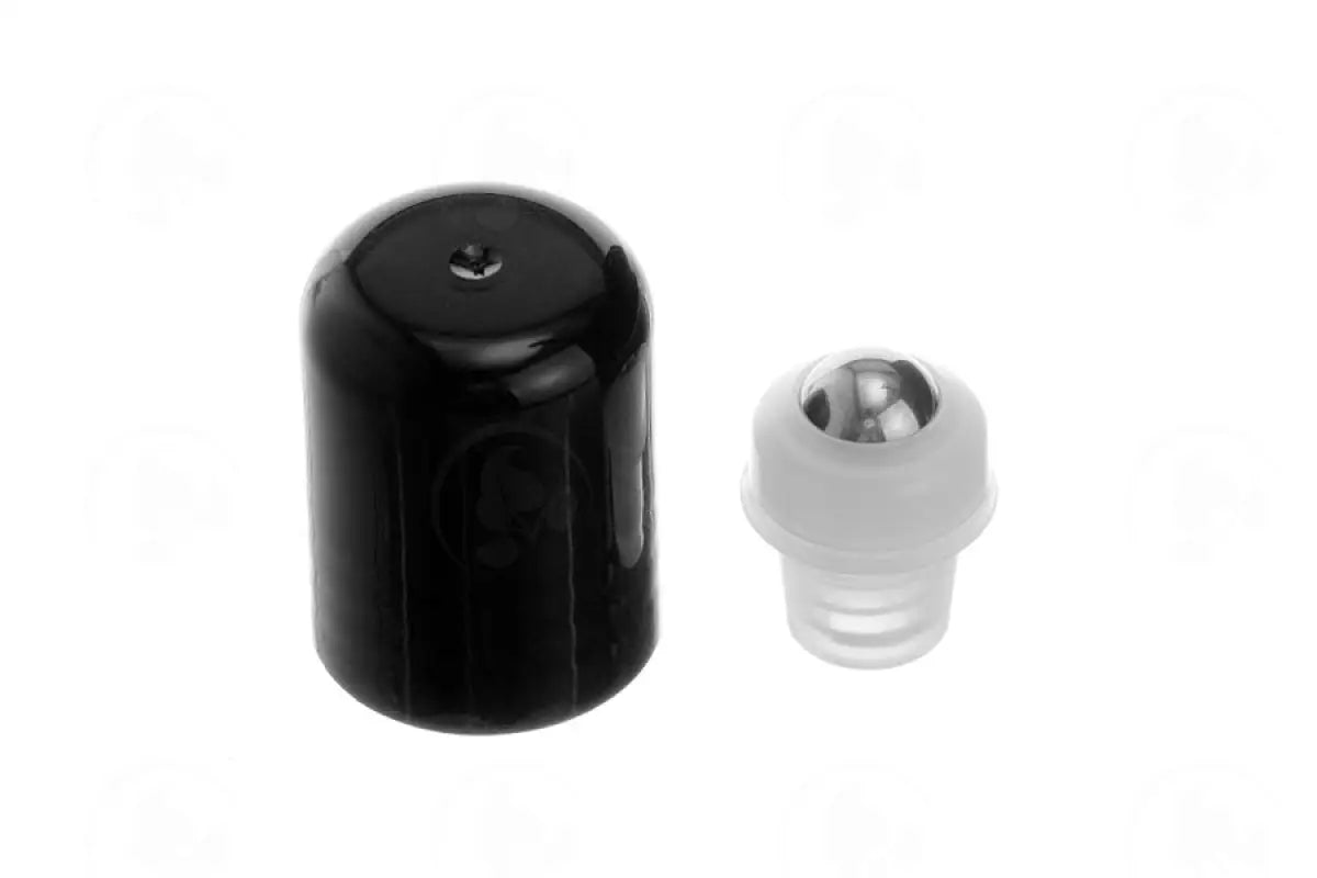 Standard Essential Oil Vial Roller: Patent-Pending Springlock Metal Roller With Black Cap (6 Count)
