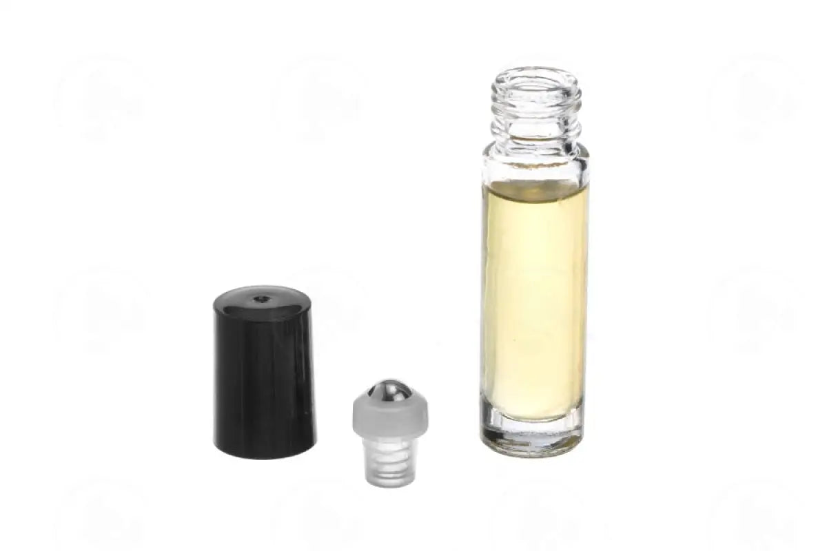 10 Ml Vial: Clear Glass With Springlock Metal Roller And Black Cap (6 Count)