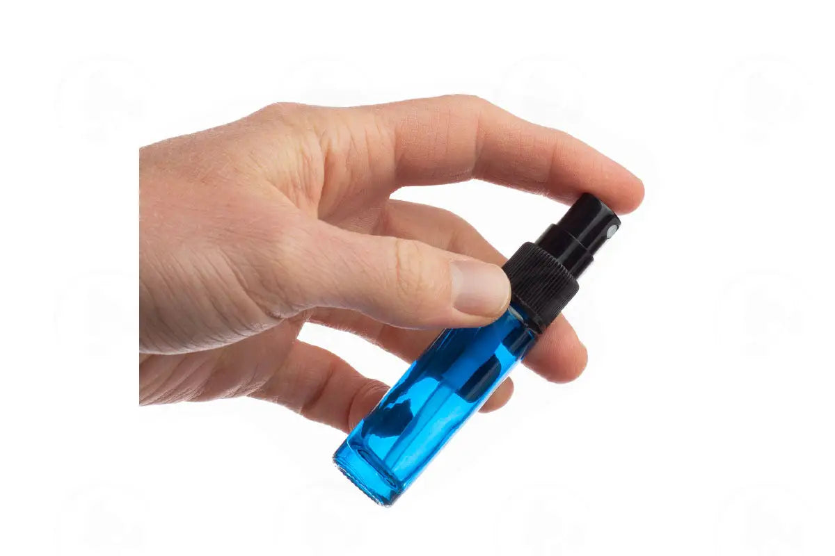 10 Ml Misting Spray Vial: Blue Glass With Acrylic Hood (6 Count)