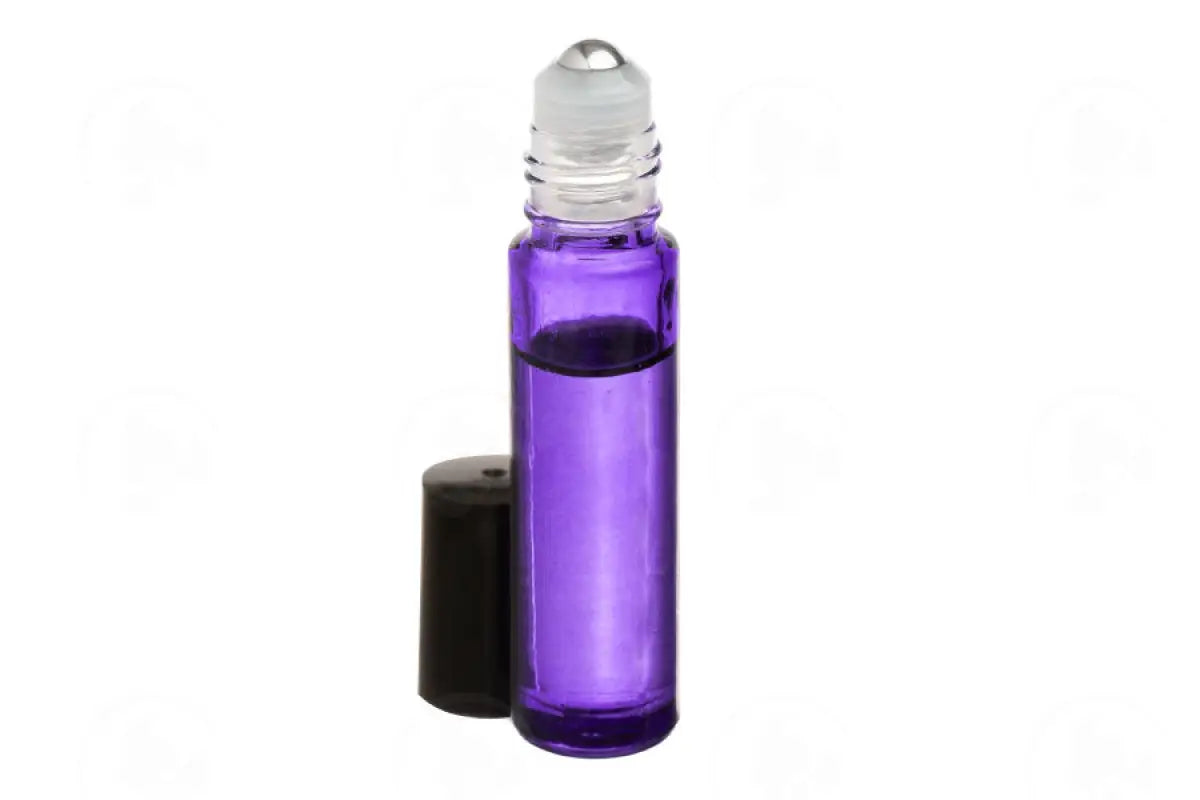 10 Ml Vial: Purple Glass With Springlock Metal Roller And Black Cap (6 Count)
