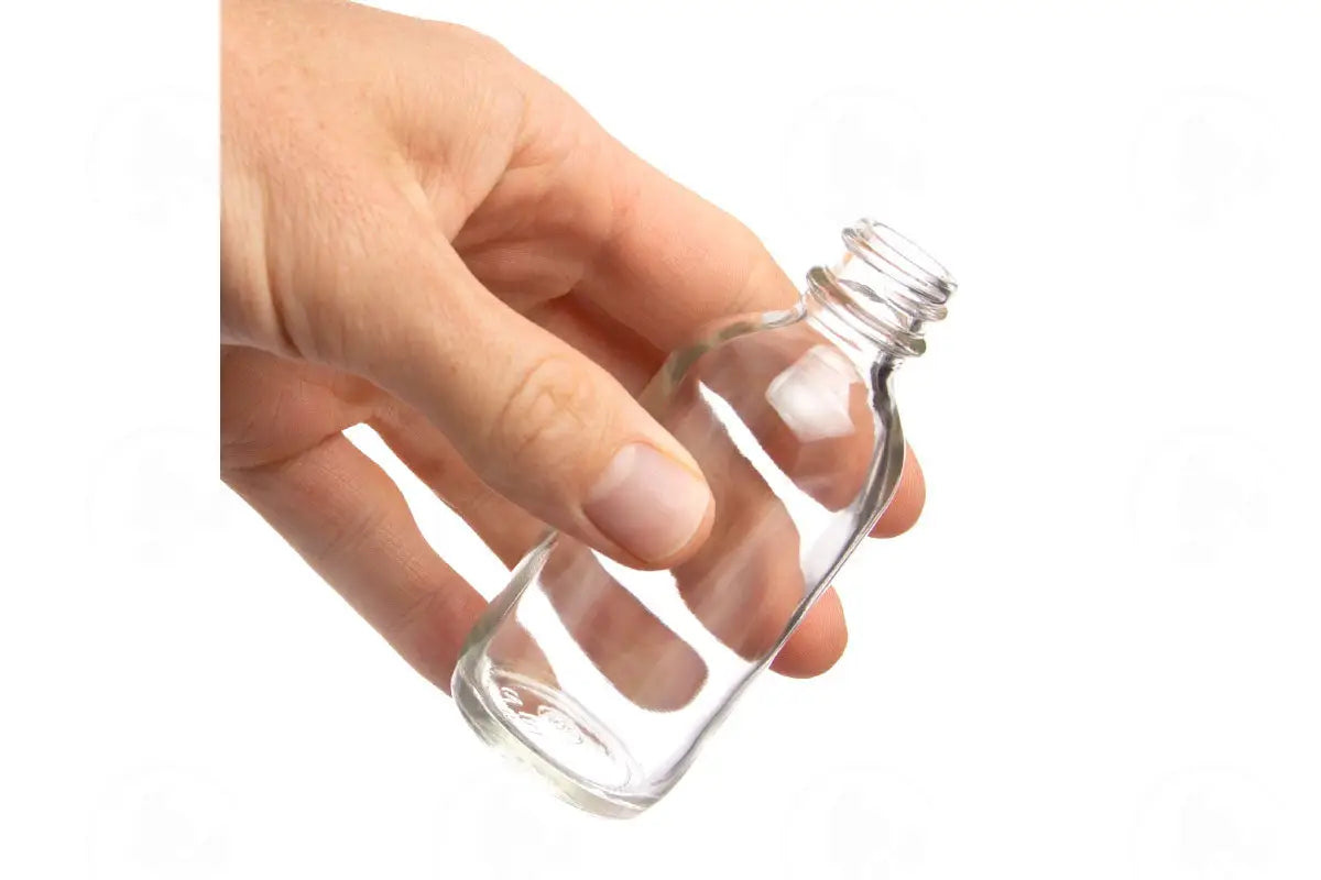 2 Oz. Bottle: Clear Glass 20-400 Neck Size