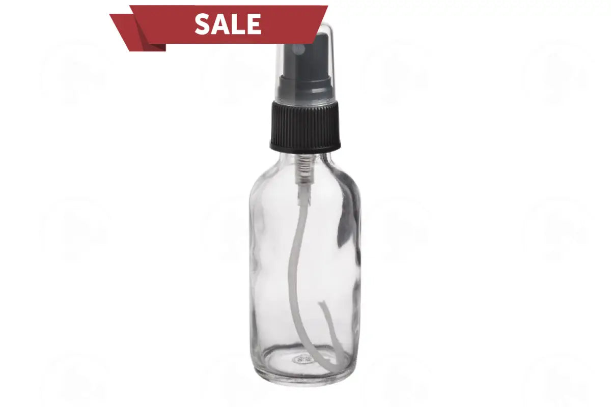 2 Oz. Bottle: Clear Glass With Misting Spray Top