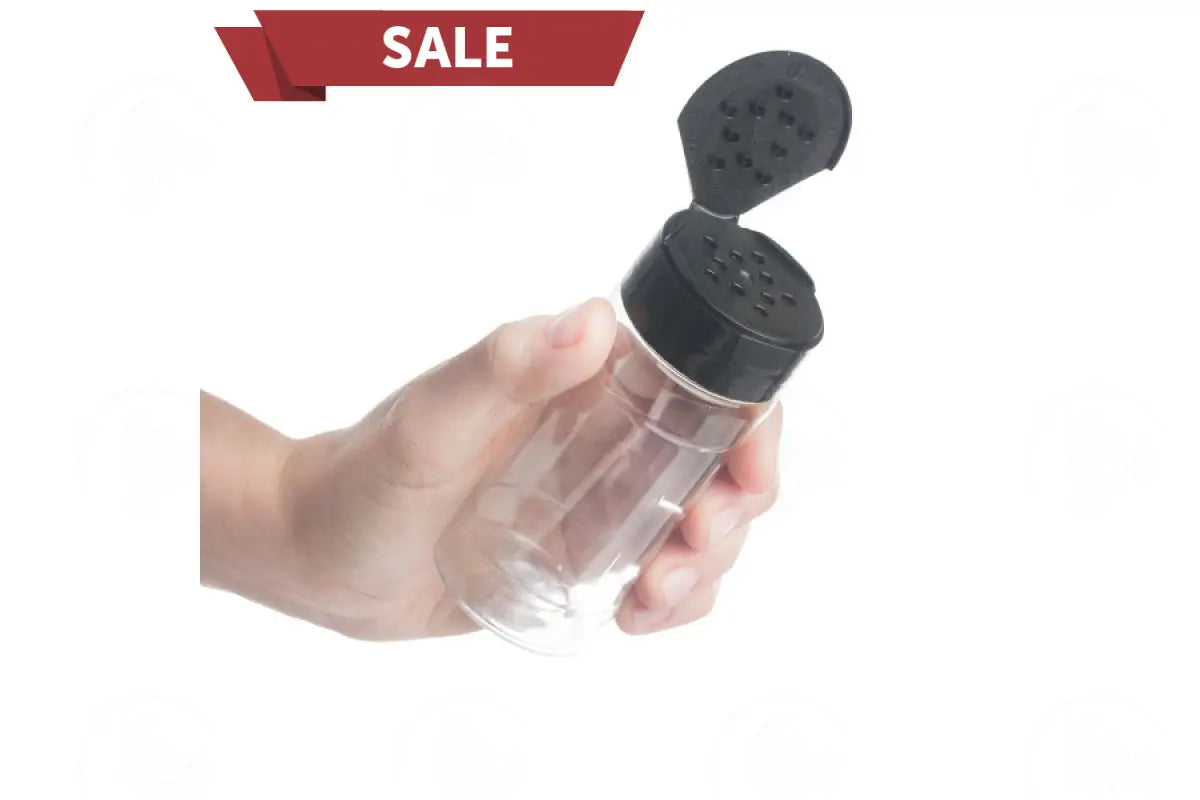4 Oz. Plastic Spice Jar With Black Sifting Lid
