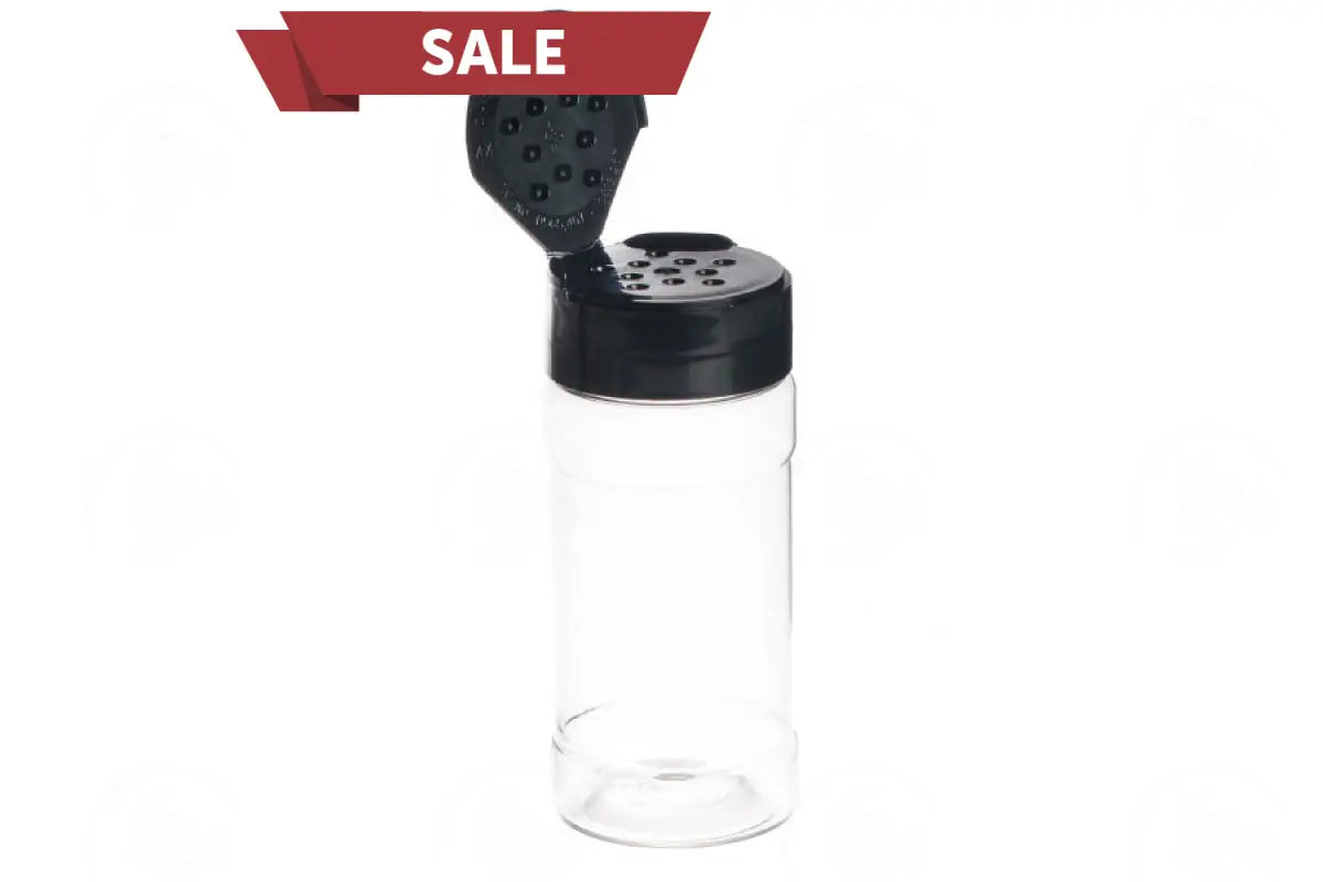 4 Oz. Plastic Spice Jar With Black Sifting Lid