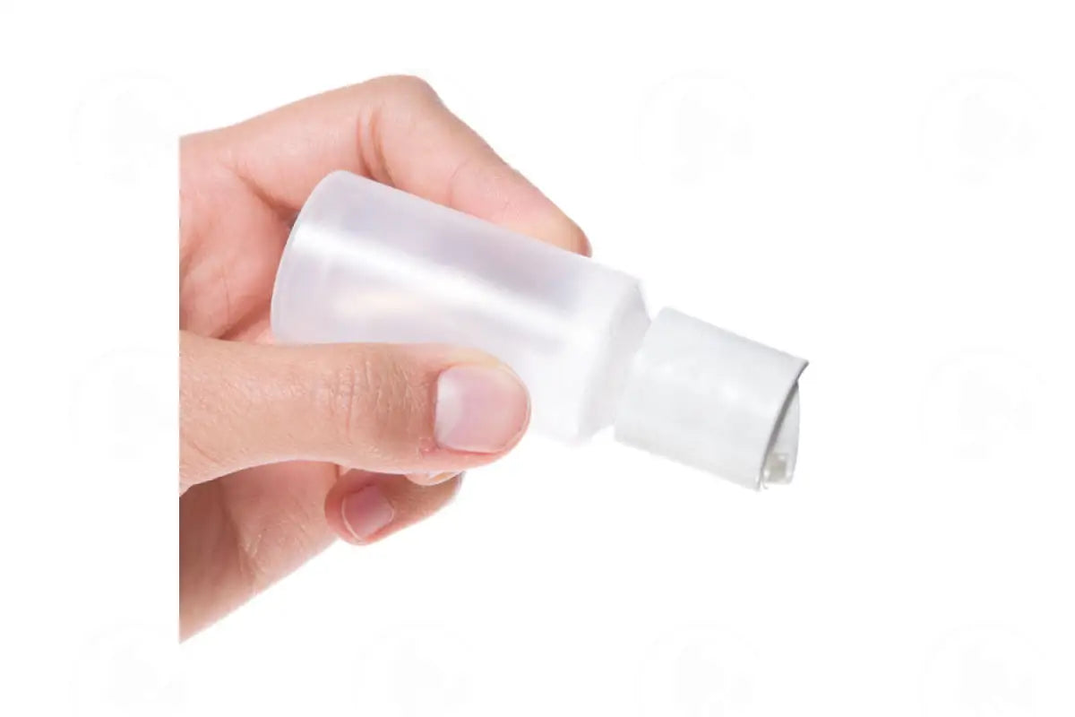 1 Oz. Bottle: Natural Plastic With White Disc-Top Cap (6 Count)