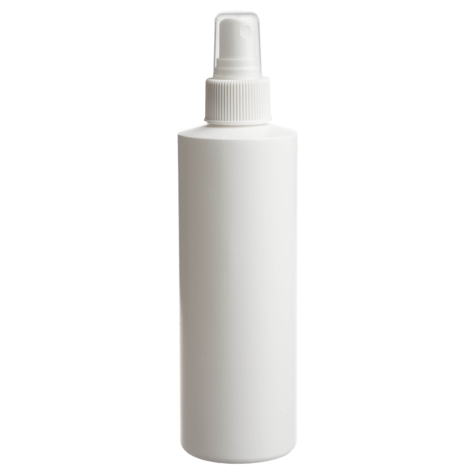 8 oz. Bottle: White Plastic with White Misting Spray Top