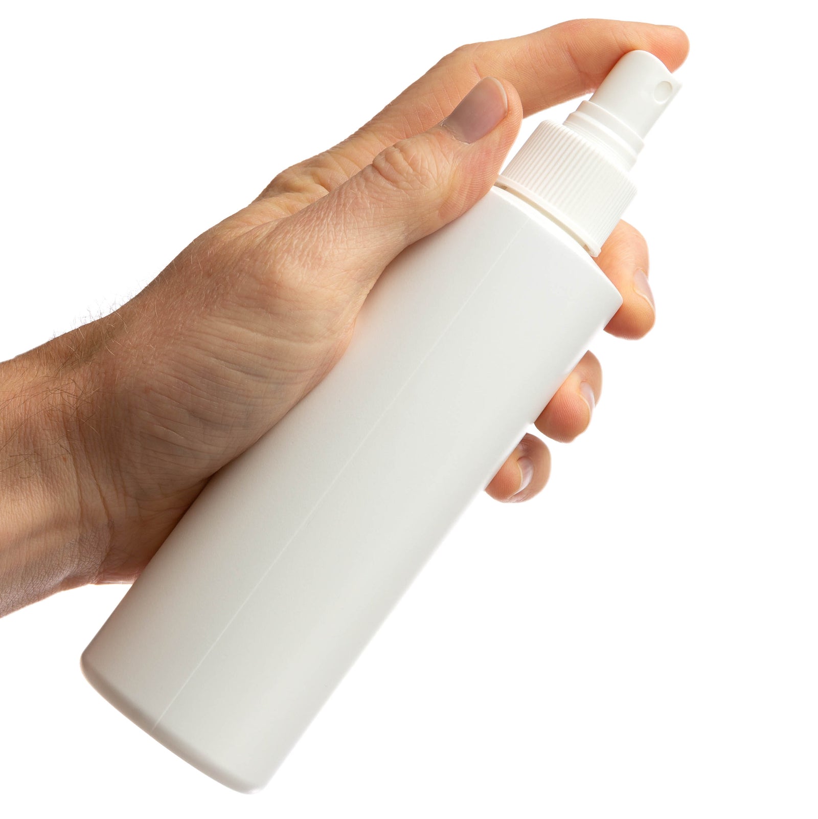 8 oz. Bottle: White Plastic with White Misting Spray Top