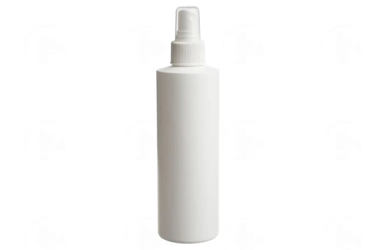 8 Oz. Bottle: White Plastic With Misting Spray Top