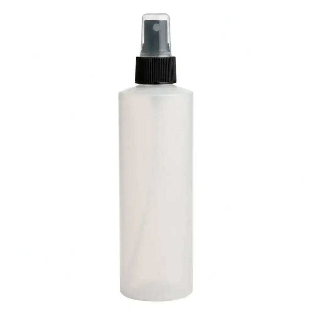 8 oz. Bottle: Natural Plastic with Black Fine Misting Spray