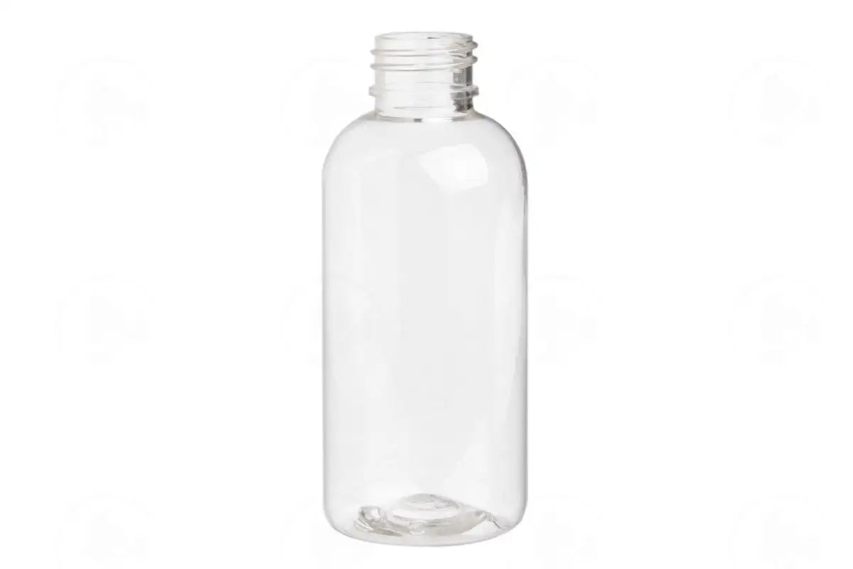 4 Oz. Boston Round Bottle: Clear Plastic 24-410 Neck Size