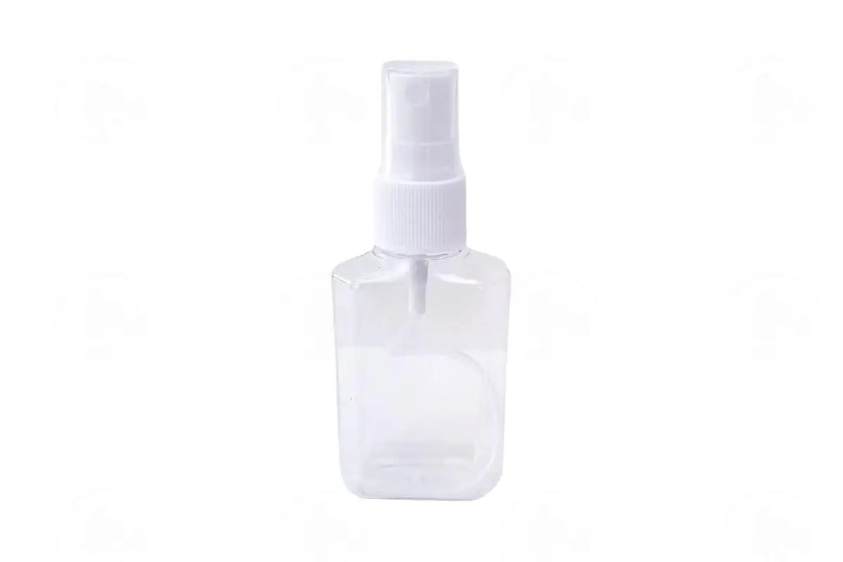 2 Oz. Rectangle Bottle: Clear Plastic With White Misting Spray Top