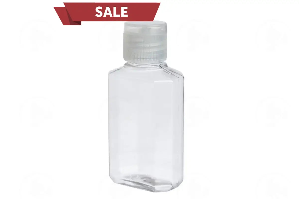 2 Oz. Clear Octagon Plastic Bottle With Natural Snap-Top Cap