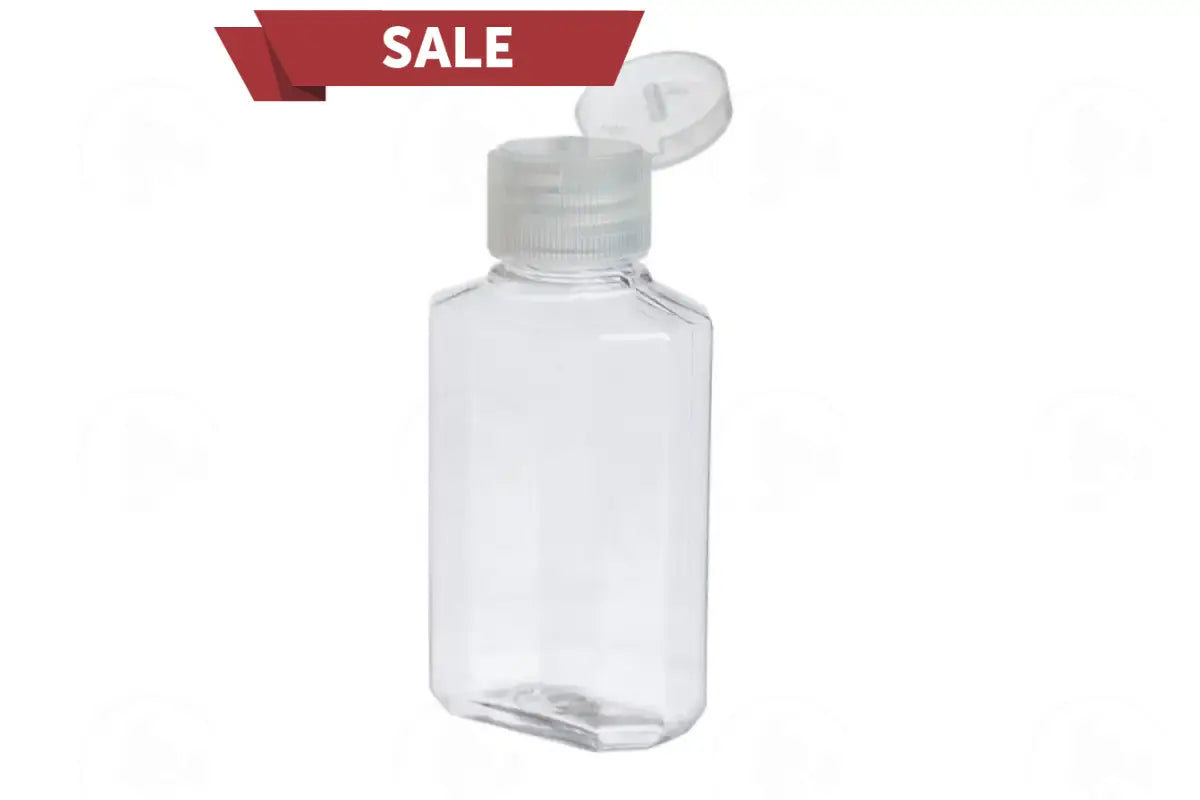 2 oz. Clear Octagon Plastic Bottle with Natural Snap-Top Cap