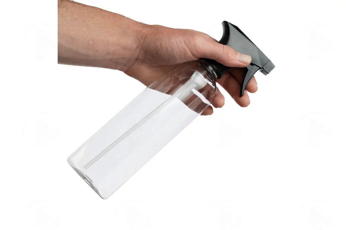 16 Oz. Bottle: Clear Plastic With Black Trigger Sprayer