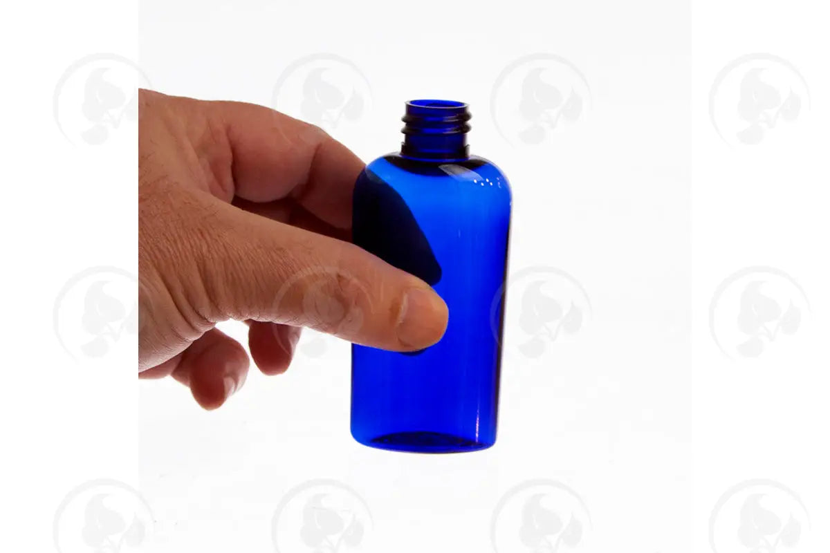 2 Oz. Bottle: Blue; Cosmo Oval Pet Plastic; 20-410 Neck Size