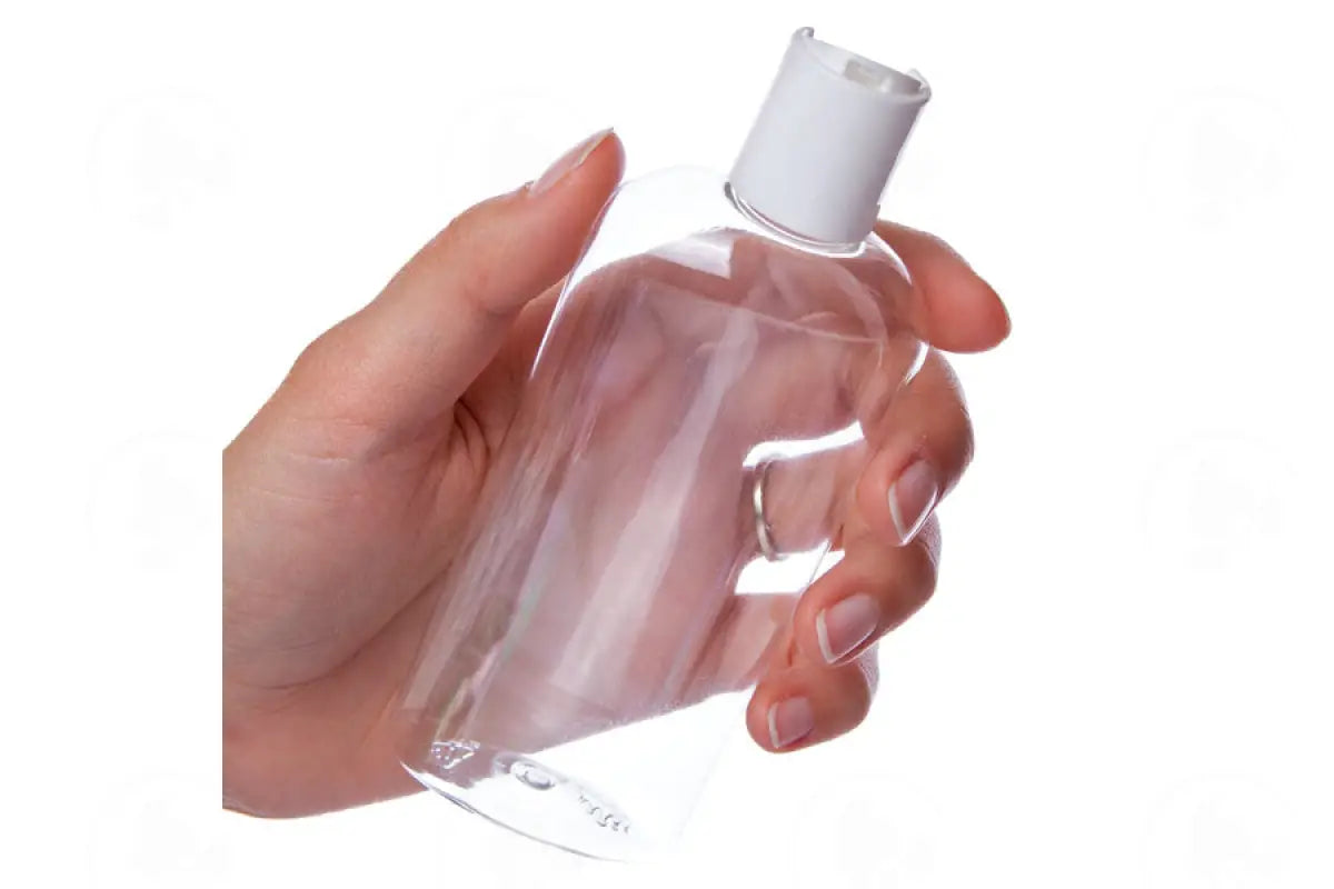 4 Oz. Oval Bottle: Clear Plastic With Disc-Top Cap