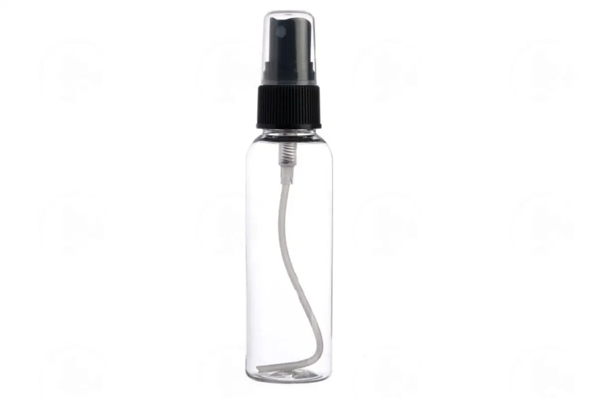 2 Oz. Bottle: Plastic With Black Misting Spray Top Clear