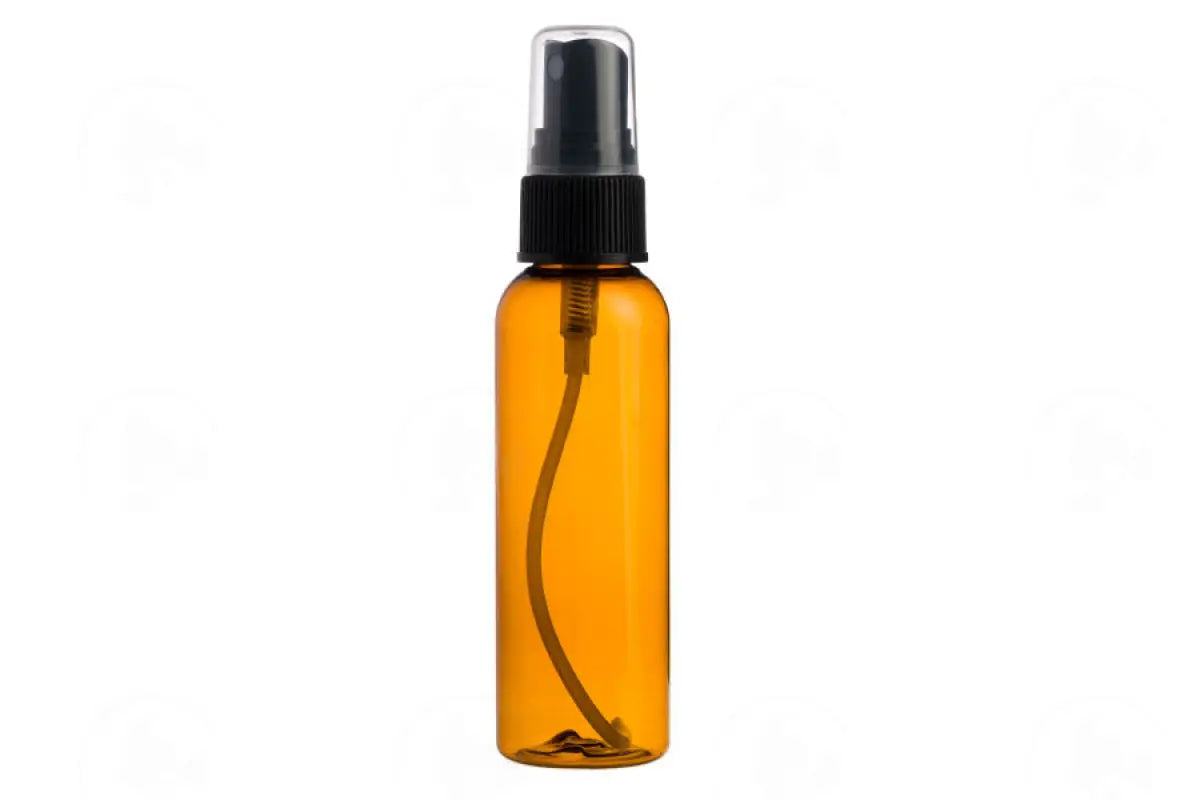 2 Oz. Bottle: Plastic With Black Misting Spray Top Amber