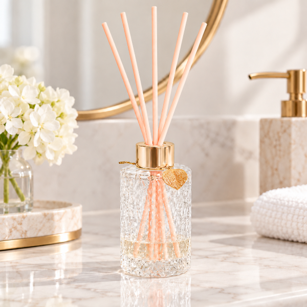 Elegant Essential Oil Glass Reed Diffusers with Recipes (Set of 3 Assorted Bottles)