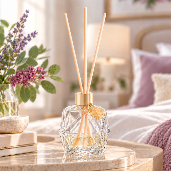 Elegant Essential Oil Glass Reed Diffusers with Recipes (Set of 3 Assorted Bottles)