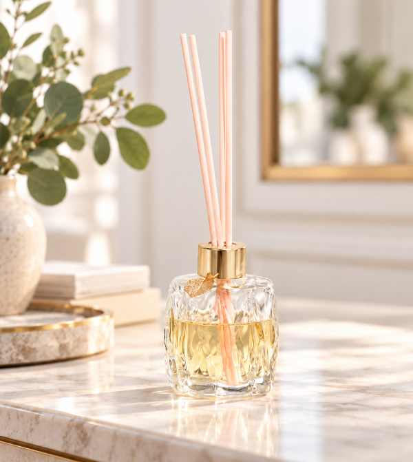 Elegant Essential Oil Glass Reed Diffusers with Recipes (Set of 3 Assorted Bottles)